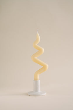 Hand-dipped beeswax zigzag candle