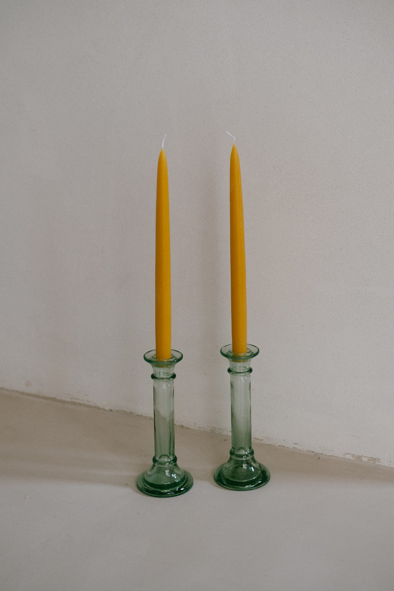 Hand-dipped beeswax tapers